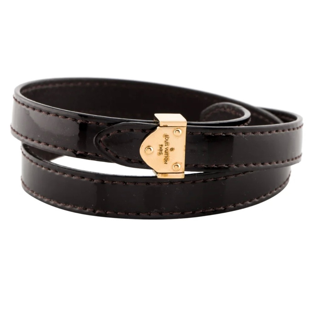 LOUIS VUITTON Leather Triple Wrap Bracelet